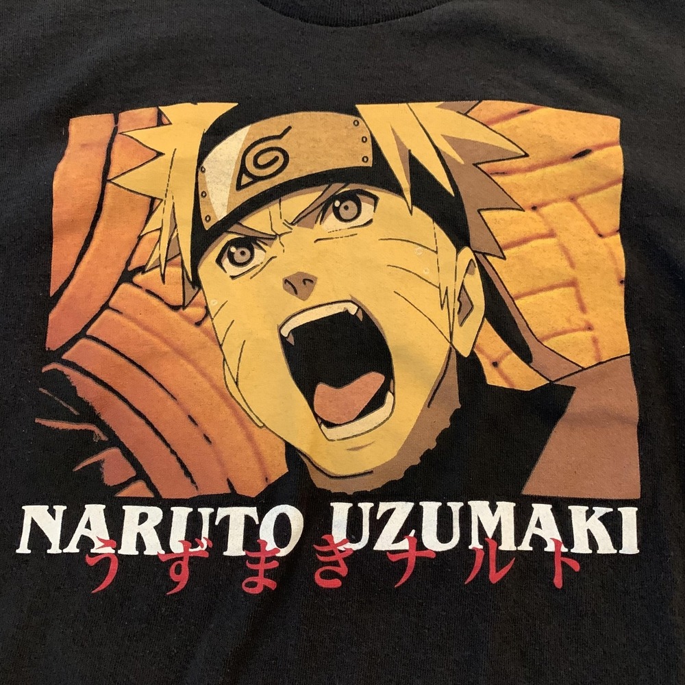 Naruto Uzumaki Shirt Mens Small Black Shippuden Anime Graphic Tee Manga